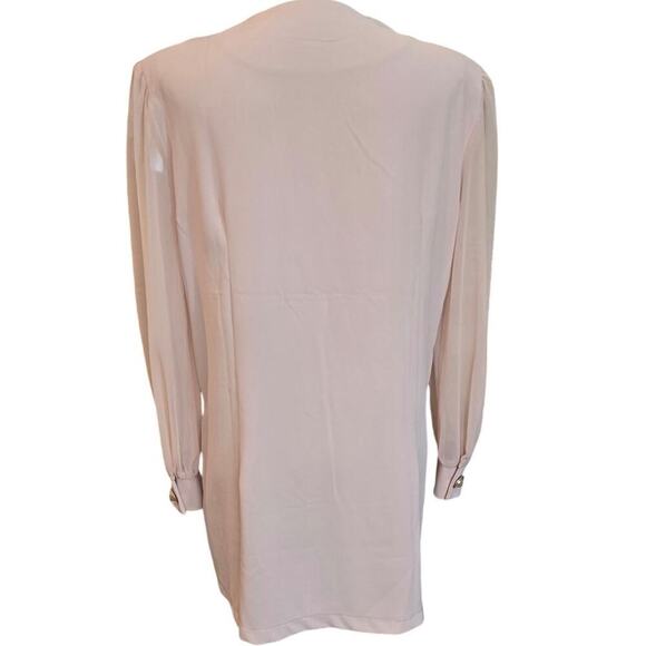 Nasty Gal Pink Padded Shoulder Blouse Dress Sz US 4 - Picture 3 of 6